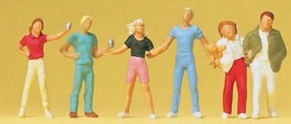 Preiser 14065 HO Scale Pedestrians -- Young Passers-By pkg(6)