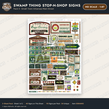 Alpine Railworks 30844HO HO Scale Roadside Signs - Swamp Monster Store