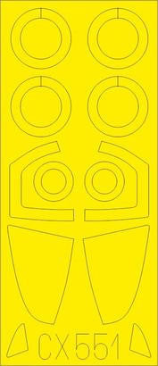 Eduard CX551 1/72 Mask Su-57 for Zvezda Canopy Mask Set