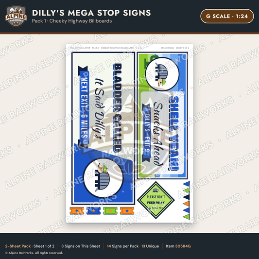 Alpine Railworks 30584G G Scale Roadside Signs - Travel Center