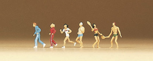 Preiser 79076 N Scale Joggers & Badminton Players Set