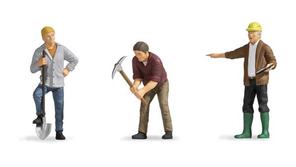 Noch 17330 G Scale Construction Workers -- pkg(3)