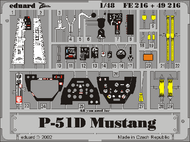 Eduard FE216 1/48 P-51D Photo Etch Interior Detail Set for Tamiya