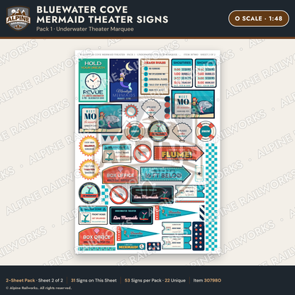 Alpine Railworks 30798O O Scale Roadside Signs - Mermaid Show