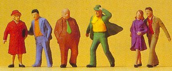 Preiser 14124 HO Scale Pedestrians Passers-By pkg(6)