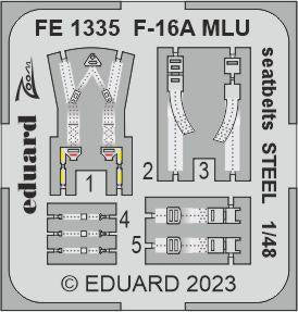 Eduard FE1335 1/48 F-16A MLU Seatbelts Steel for Kinetic