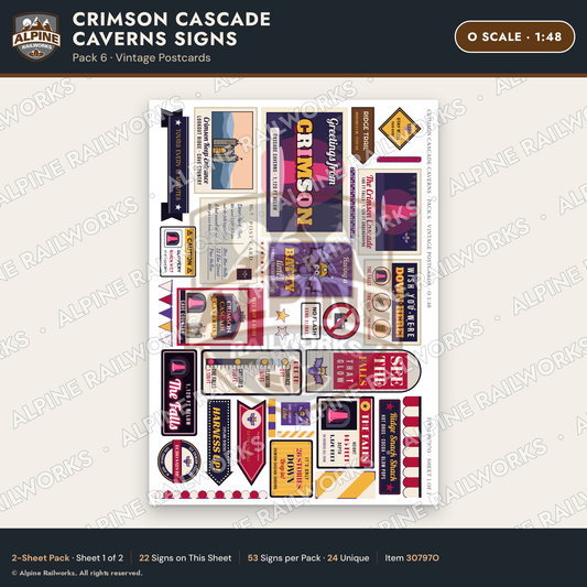 Alpine Railworks 30797O O Scale Roadside Attraction Signs - Caverns