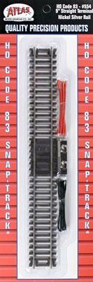 Atlas Model Railroad 554 HO Scale Code 83 Terminal Track -- With Wire