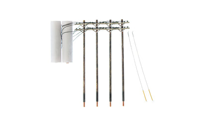 Woodland Scenics US2266 HO Scale Pre-Wired Poles - Double Crossbar