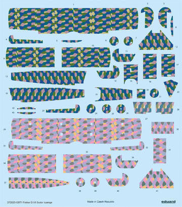 Eduard D72025 1/72 Decal Fokker D.VII 5color Lozenge for Eduard
