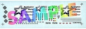 A Line Products 50183 HO Scale Decals - For 53' Plate Trailers -- Burlington