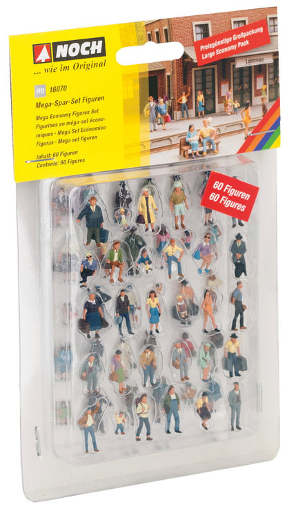Noch 16070 HO Scale Mixed Figures Mega Set, 60 Pieces