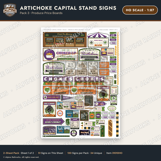 Alpine Railworks 31010HO HO Scale Roadside Signs - Giant Artichoke