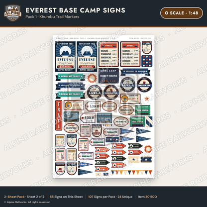 Alpine Railworks 30170O O Scale Everest Base Camp Signs