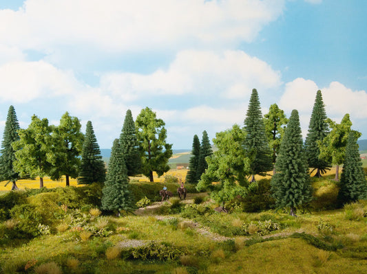 Noch 24621 HO/TT Scale Mixed Forest Trees, 10-14 cm, 16-Pack