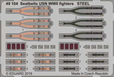 Eduard 49104 1/48 Seatbelts USN Fighters Steel WWII (Pre-Painted)