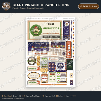 Alpine Railworks 30983O O Scale Roadside Signs - Giant Pistachio