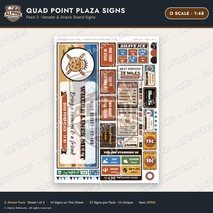 Alpine Railworks 31111O O Scale Roadside Signs - Four Corners