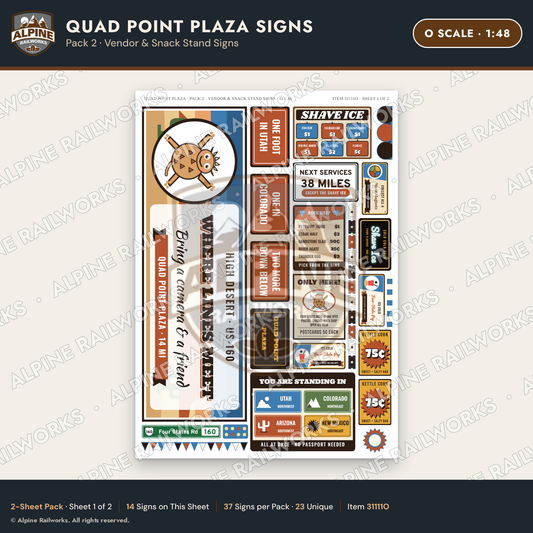 Alpine Railworks 31111O O Scale Roadside Signs - Four Corners