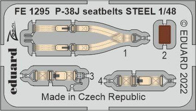 Eduard FE1295 1/48 - 1/48 Eduard P-38J Seatbelts STEEL