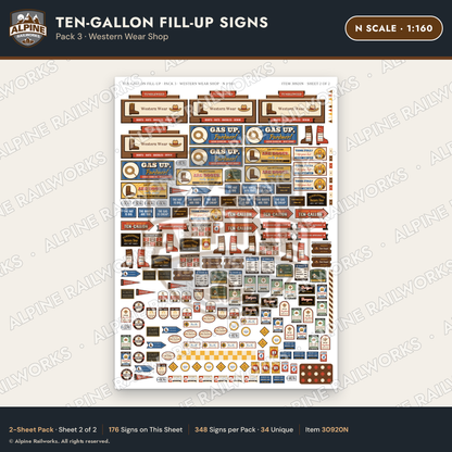 Alpine Railworks 30920N N Scale Roadside Attraction Signs - Cowboy Hat