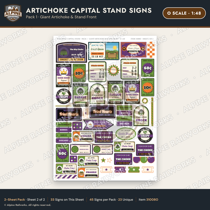 Alpine Railworks 31008O O Scale Roadside Signs - Giant Artichoke