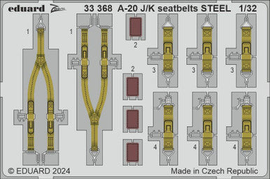 Eduard 33368 1/32 A-20J/K Seatbelts STEEL Zoom Set