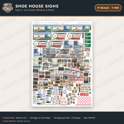 Alpine Railworks 30901N N Scale Roadside Attraction Signs - Shoe House