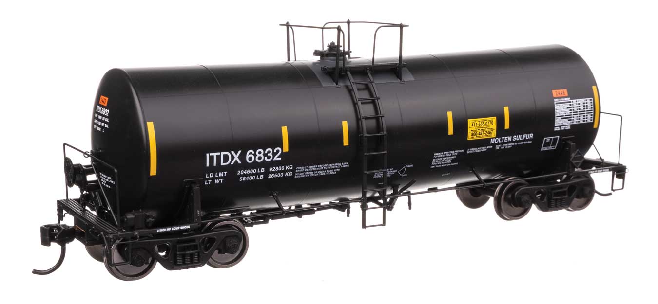 Walthers Proto 100062 HO Scale 40' Trinity 14,000-Gallon Molten Sulfur Tank Car