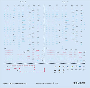Eduard D48117 1/48 L-29 Stencils for EDUARD/AMK
