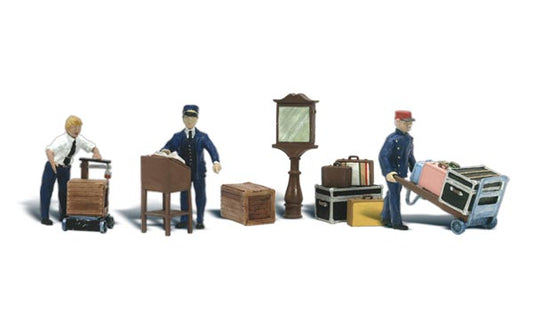 Woodland Scenics A1909 HO Scale Depot Workers & Accessories