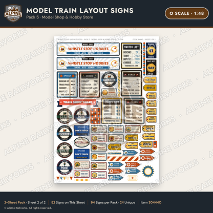Alpine Railworks 30444O O Scale Model Train Layout Signs - Model Shop