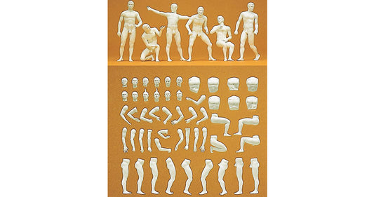 Preiser 45900 G Scale "Adam" Unpainted Male Figure Kit Set