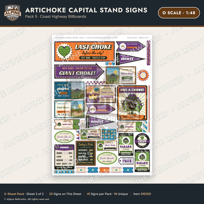 Alpine Railworks 31012O O Scale Roadside Signs - Giant Artichoke