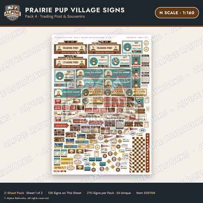 Alpine Railworks 30975N N Scale Roadside Signs - Prairie Dog Town