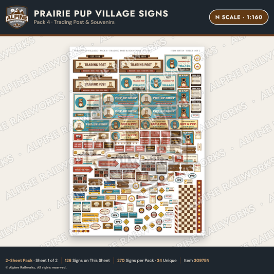 Alpine Railworks 30975N N Scale Roadside Signs - Prairie Dog Town