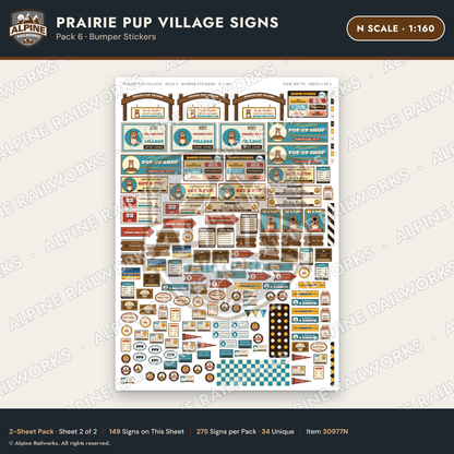 Alpine Railworks 30977N N Scale Roadside Signs - Prairie Dog Town