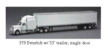 Spec Cast 32858 1/64 Peterbilt 379 Sleeper, White Dry Van