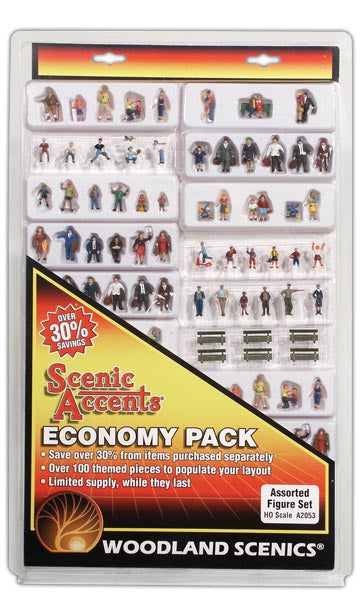 Woodland Scenics A2053 HO Scale Economy Pack - Assorted Figure Set