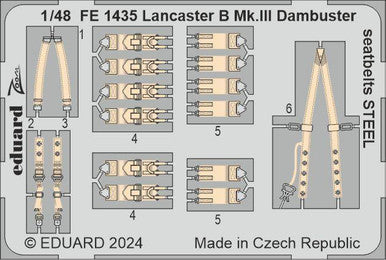 Eduard FE1435 1/48 Lancaster B Mk.III Dambuster Seatbelts STEEL 1
