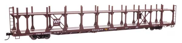 Walthers Mainline 8046 HO Scale 89' Flatcar w/Bi-Level Open Auto Rack - Ready to