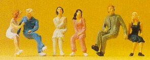 Preiser 14138 HO Scale Pedestrians Seated Couples pkg(3)