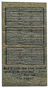 Blair Line 14 N Scale Weathered 1-Lane Wood Grade Crossing -- Kit pkg(3)