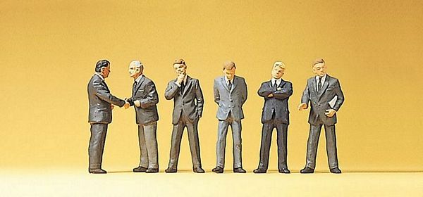 Preiser 10380 HO Scale Passengers -- Businessmen pkg(6)