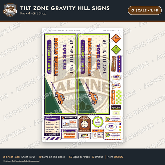 Alpine Railworks 30783O O Scale Roadside Signs - Mystery Spot