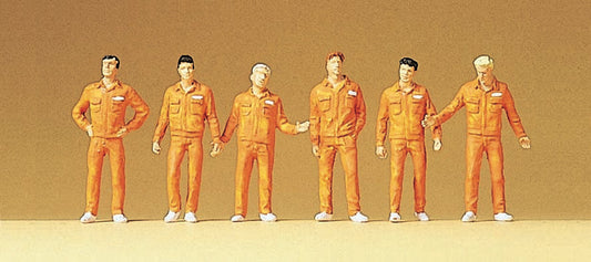 Preiser 10373 HO Scale Mechanics in Coveralls pkg(6)