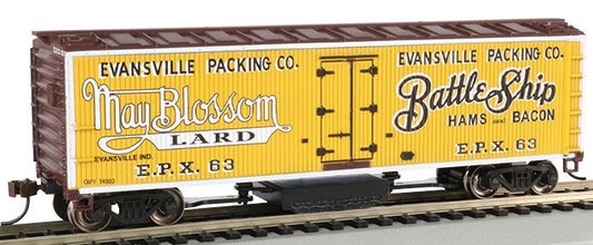 Bachmann 16332 HO Track Cleaning 40' Wood-Side Reefer Car Evansville Packing Co.