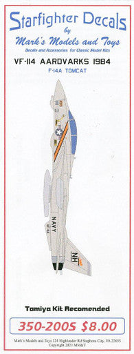 Starfighter Decals 350200 1/350 VF-114 Aardvarks CVW-11 1984
