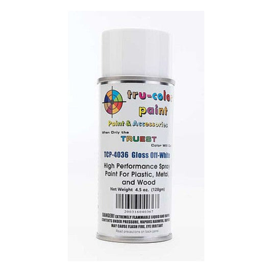 Tru-Color Paint 4036 All Scale Aerosol Spray Paint 4.5oz 135ml Can -- Gloss Off-White