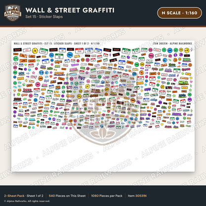 Alpine Railworks 30531N N Scale Wall & Street Graffiti Cut-Outs
